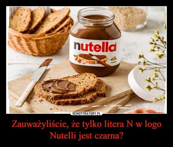 
    Zauważyliście, że tylko litera N w logo Nutelli jest czarna?