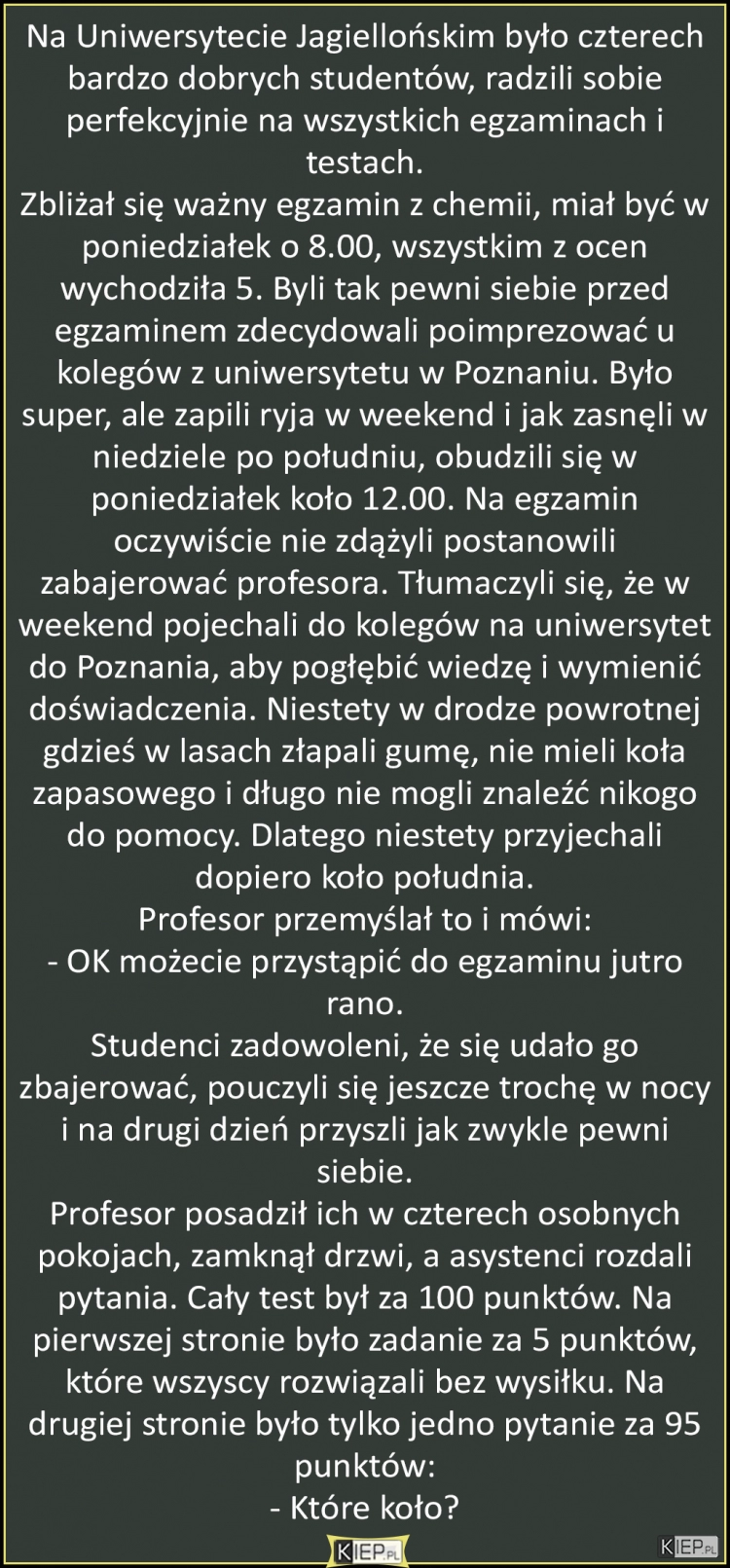 
    Bardzo ważny egzamin 