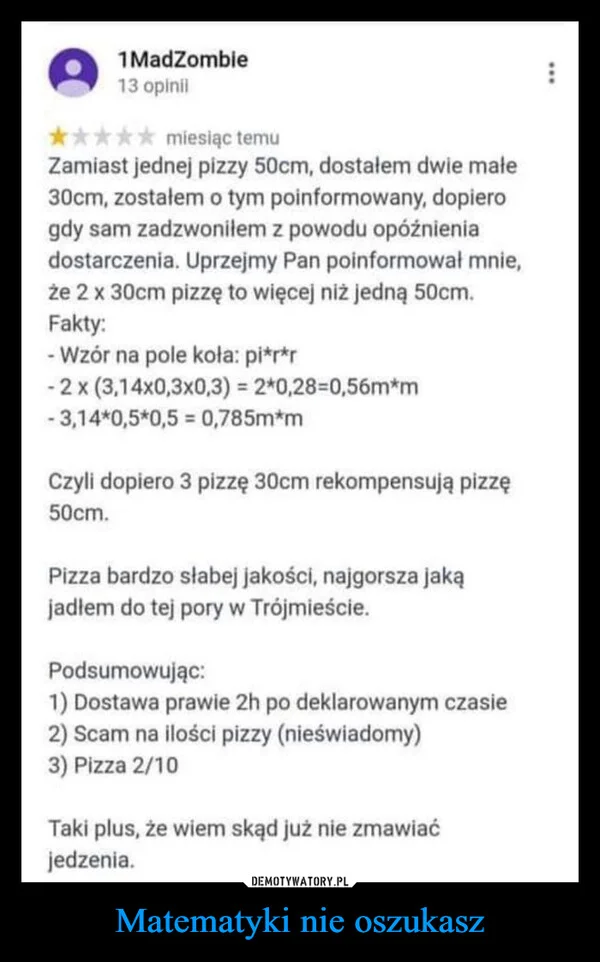 Matematyki nie oszukasz