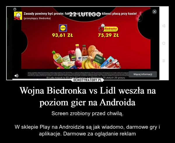 
    Wojna Biedronka vs Lidl weszła na poziom gier na Androida