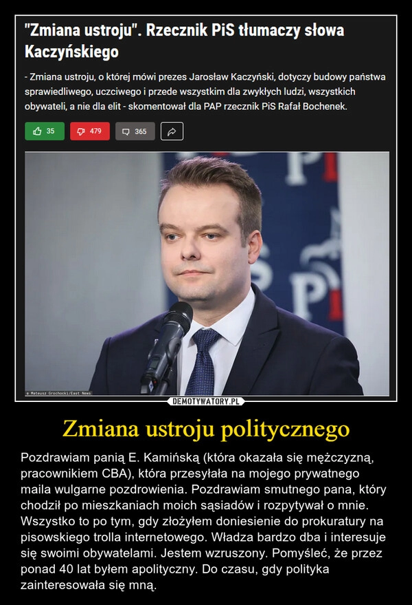 
    Zmiana ustroju politycznego