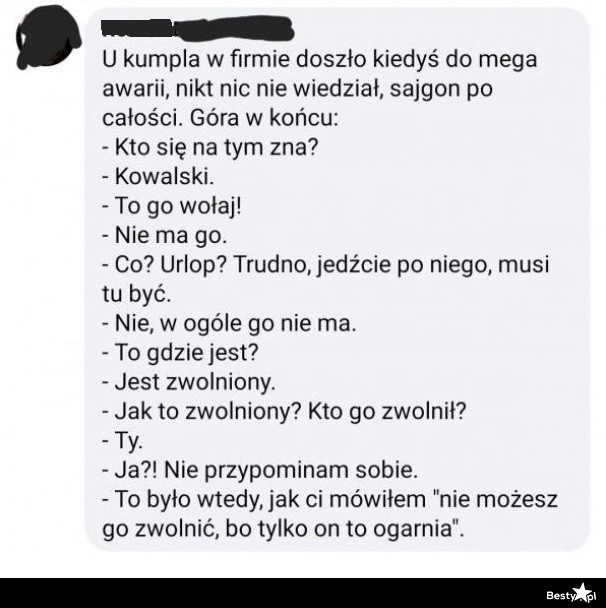 
    Zwolnienie Kowalskiego 