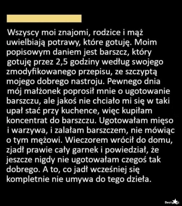 
    Najlepszy barszczyk na świecie 