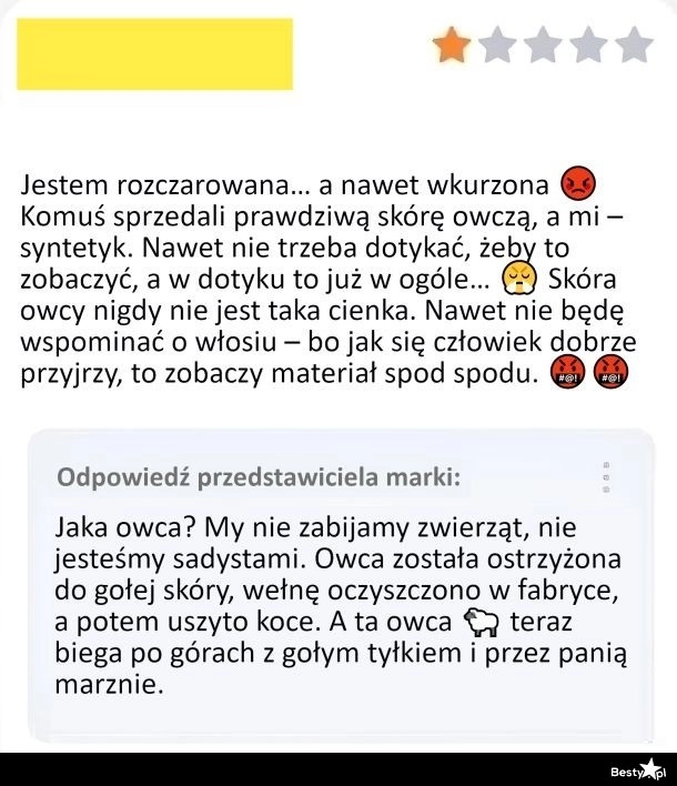 
    Rozczarowana klientka 