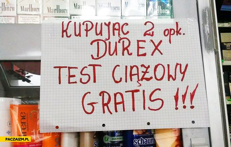 
    Kupując dwa opakowania Durex test ciążowy gratis