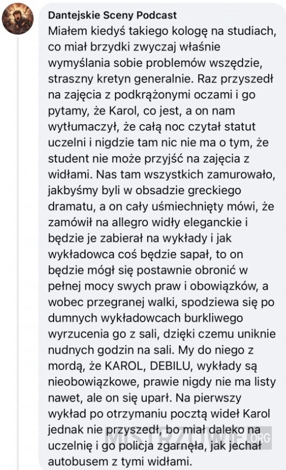 
    Dziwny kolega ze studiów