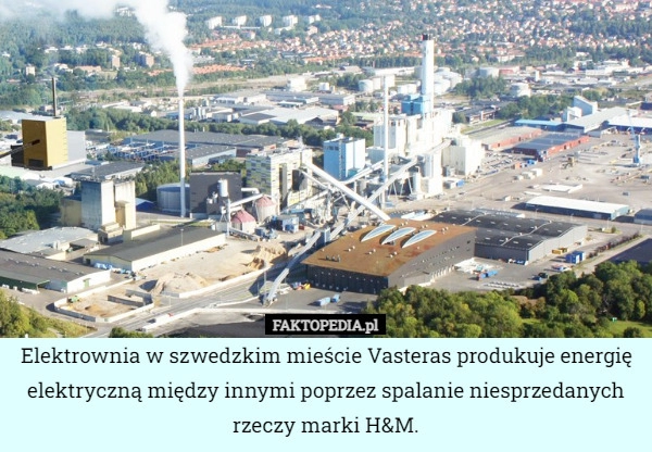 
    Elektrownia w szwedzkim mieście Vasteras produkuje energię elektryczną między