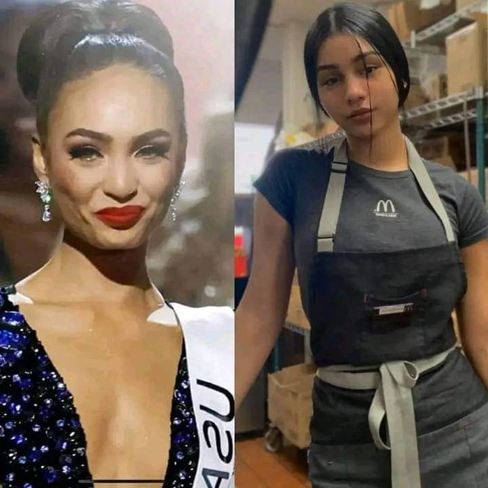 
    The winner of miss universe vs a random McDonald's worker.