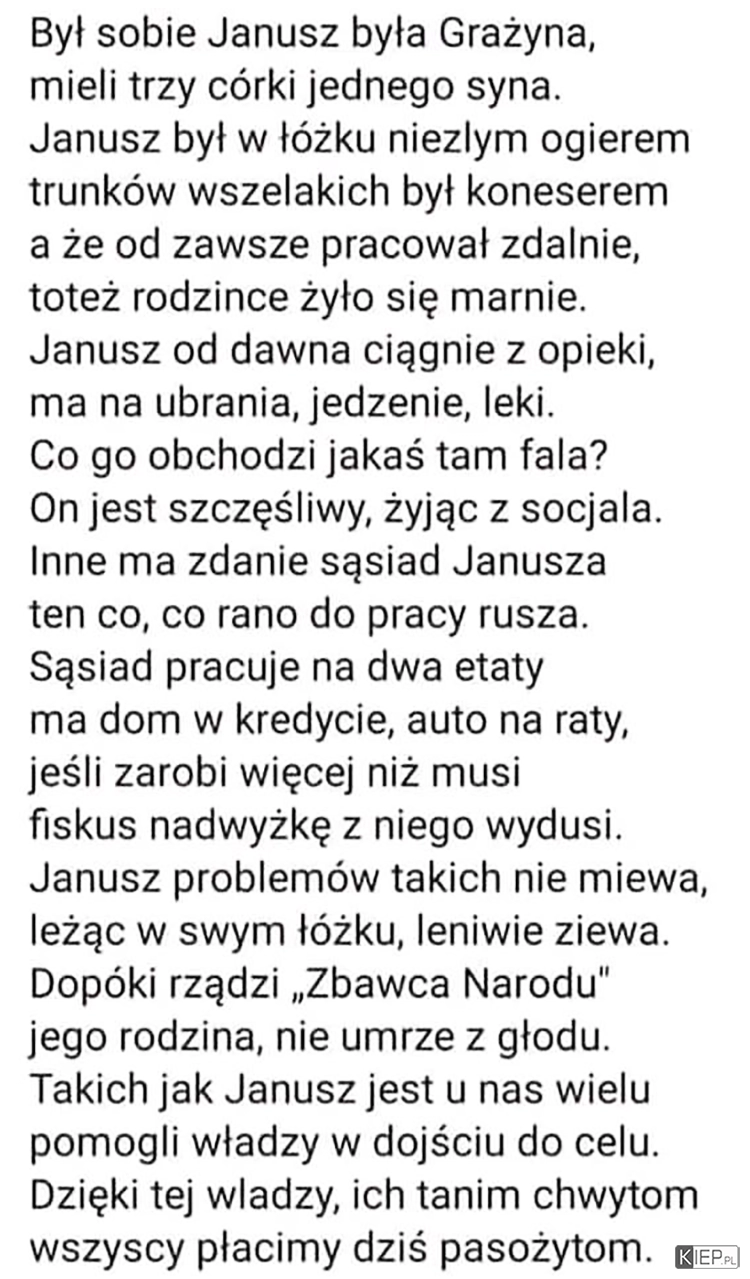 
    Wierszyk o Grażynie i Januszu