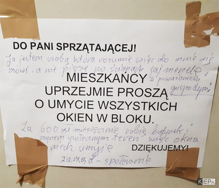 
    Zwrócili uwagę sprzątaczce. Takiej odpowiedzi się nie spodziewali