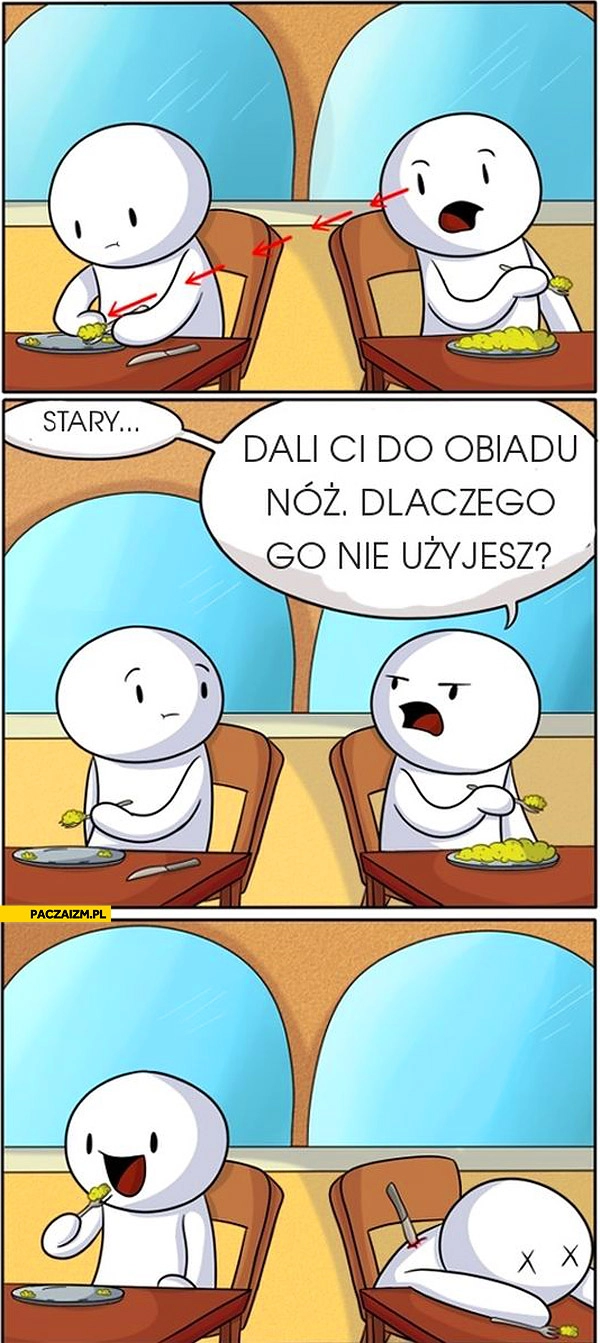 
    Dali Ci do obiadu nóż dlaczego go nie użyjesz