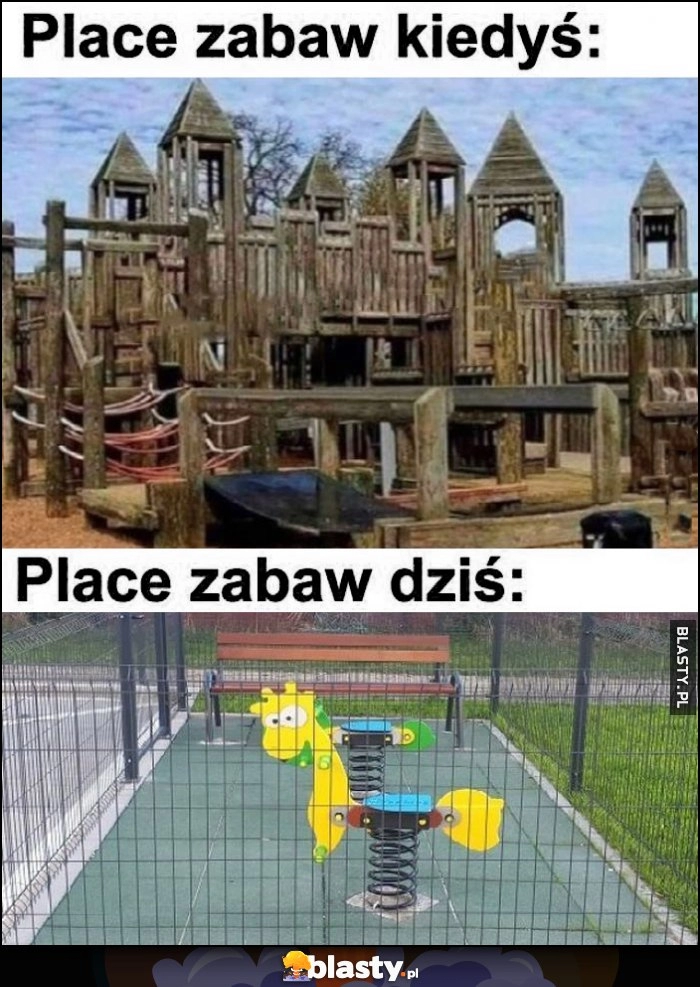 
    Place zabaw kiedyś vs place zabaw dziś osiedle deweloperskie