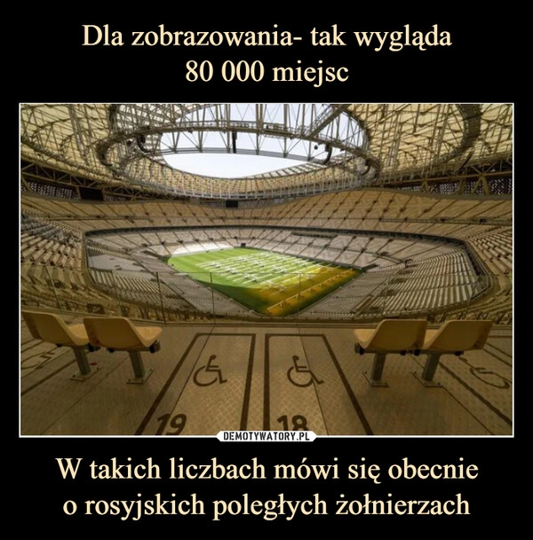 
    
Dla zobrazowania- tak wygląda
80 000 miejsc W takich liczbach mówi się obecnie
o rosyjskich poległych żołnierzach 