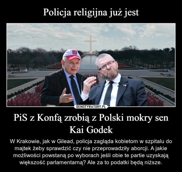 
    Policja religijna już jest PiS z Konfą zrobią z Polski mokry sen Kai Godek