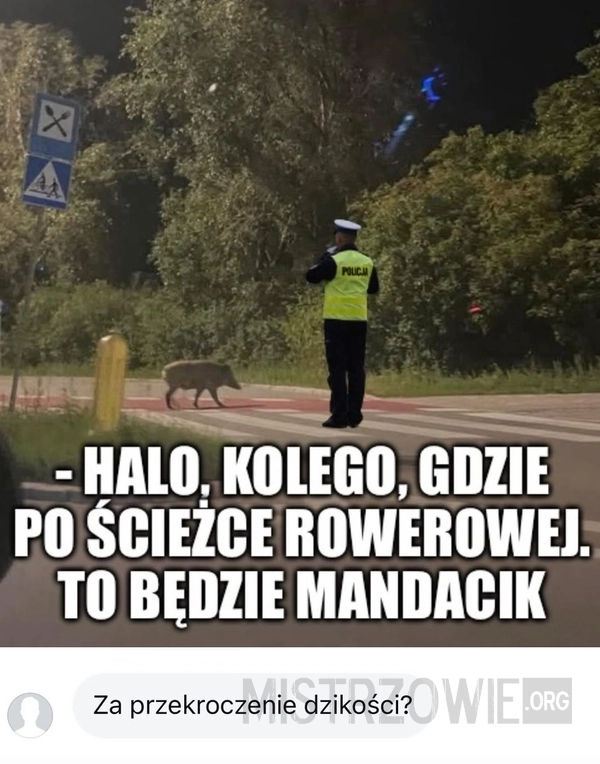 
    Wręczę ci mandacik...
