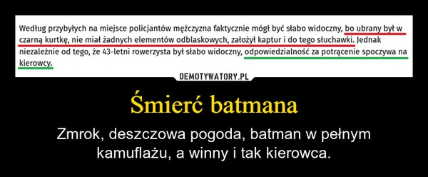 
    Śmierć batmana