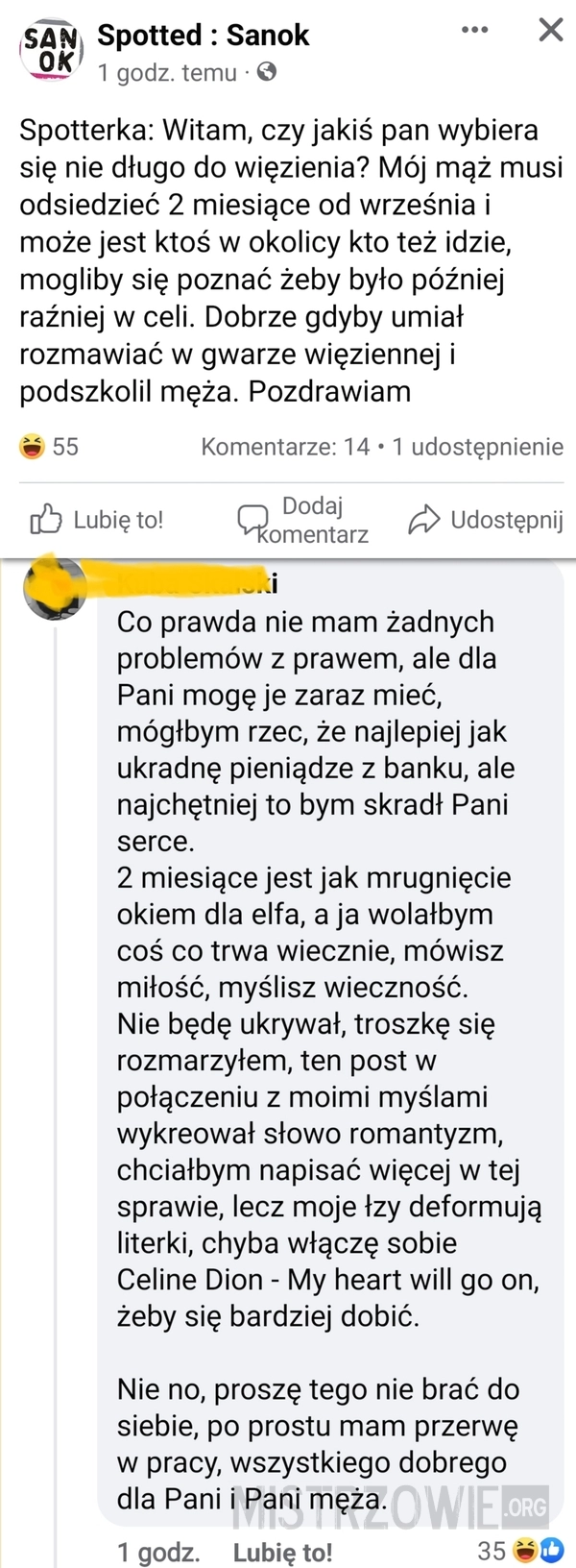 
    Czy jakiś pan wybiera się do więzienia?