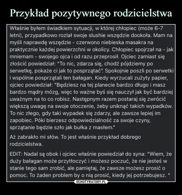 
    Przykład pozytywnego rodzicielstwa