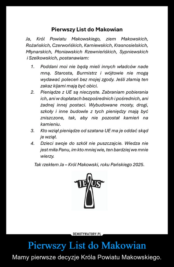 
    Pierwszy List do Makowian