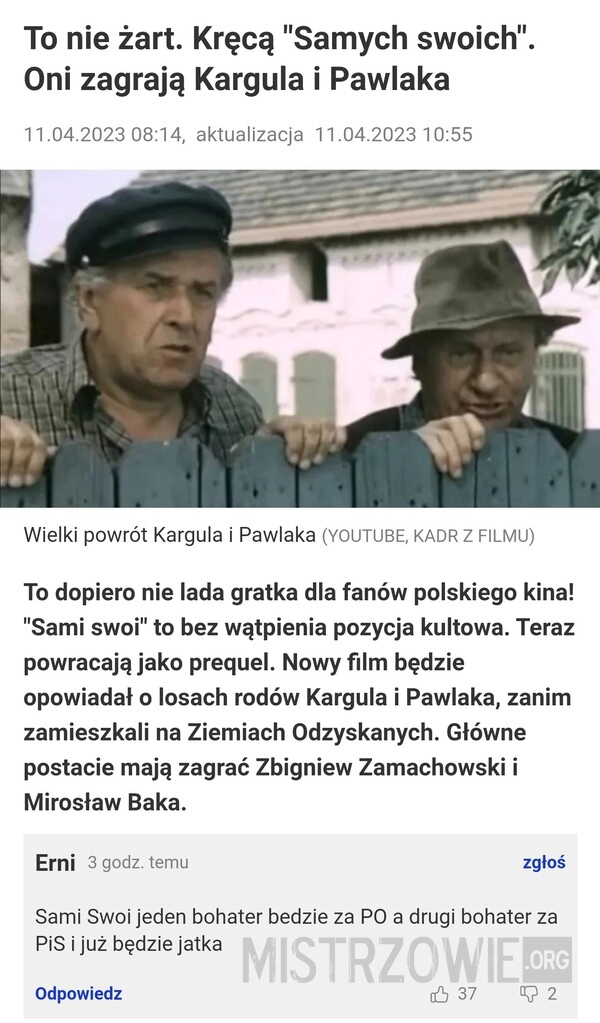 
    Powrót "Samych swoich"