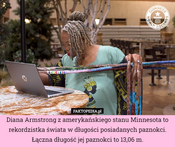 
    Diana Armstrong z amerykańskiego stanu Minnesota to rekordzistka świata