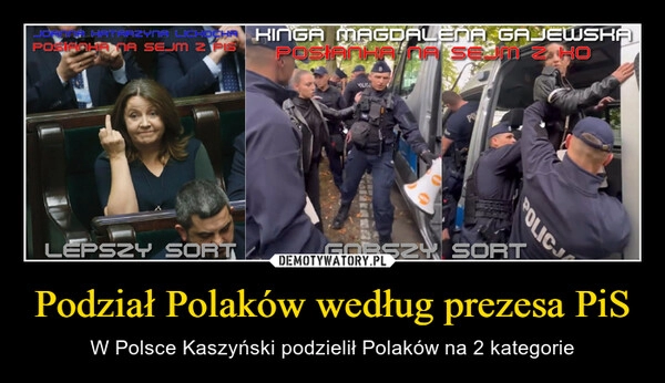 
    Podział Polaków według prezesa PiS