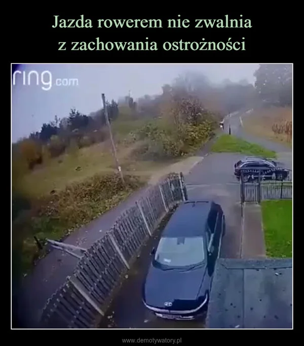 
    Jazda rowerem nie zwalnia z zachowania ostrożności