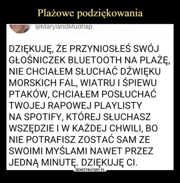 
    Plażowe podziękowania