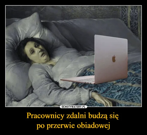 
    Pracownicy zdalni budzą się po przerwie obiadowej