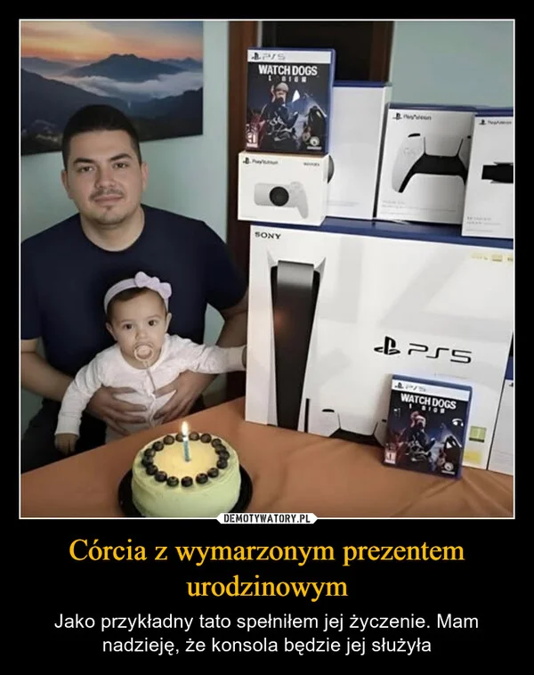 
    Córcia z wymarzonym prezentem urodzinowym