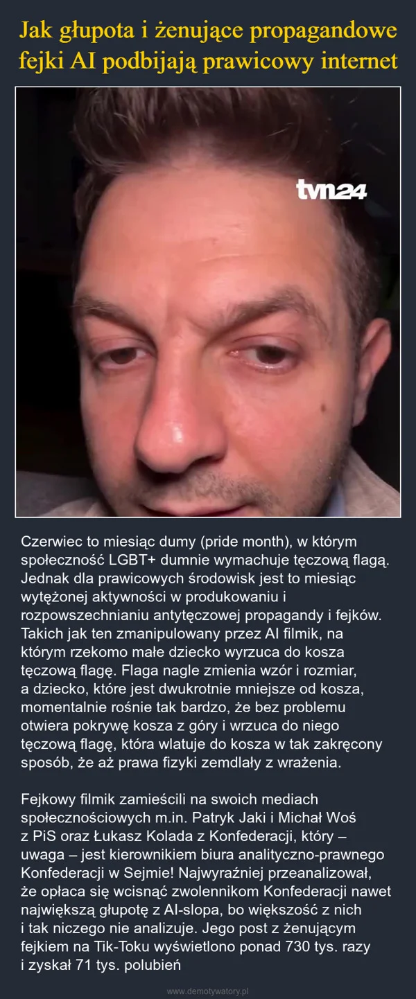
    Jak głupota i żenujące propagandowe fejki AI podbijają prawicowy internet