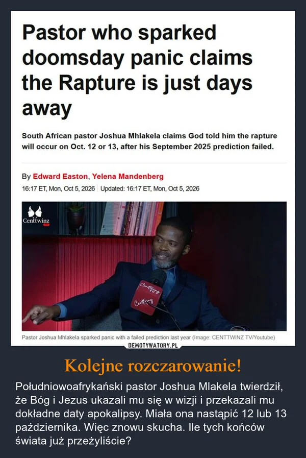 
    Kolejne rozczarowanie!