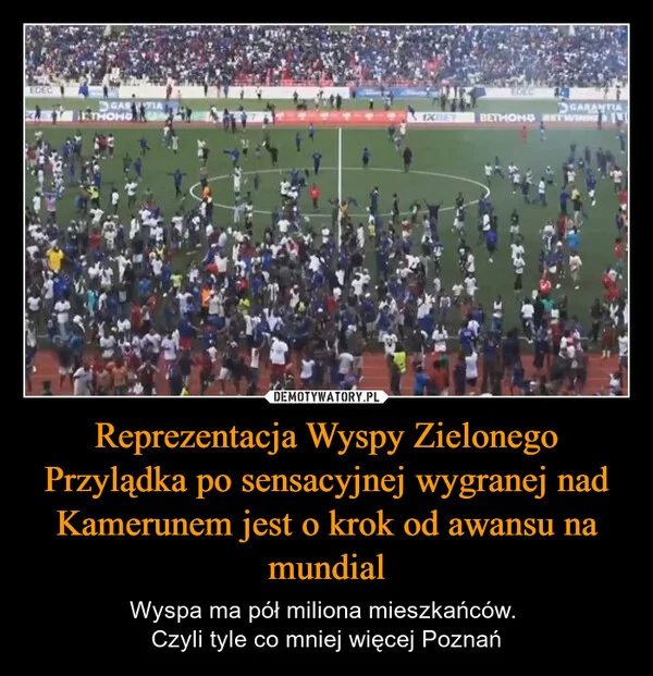 
    Reprezentacja Wyspy Zielonego Przylądka po sensacyjnej wygranej nad Kamerunem jest o krok od awansu na mundial