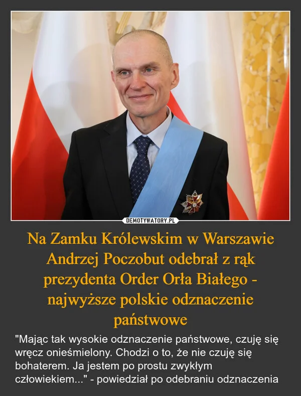 
    Na Zamku Królewskim w Warszawie Andrzej Poczobut odebrał z rąk prezydenta Order Orła Białego - najwyższe polskie odznaczenie państwowe