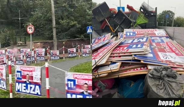 
    Mejza trochę zaszalał i zamejzował Zielona Górę-- już wszystko posprzątane!