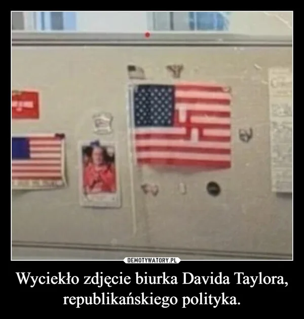 
    Wyciekło zdjęcie biurka Davida Taylora, republikańskiego polityka.
