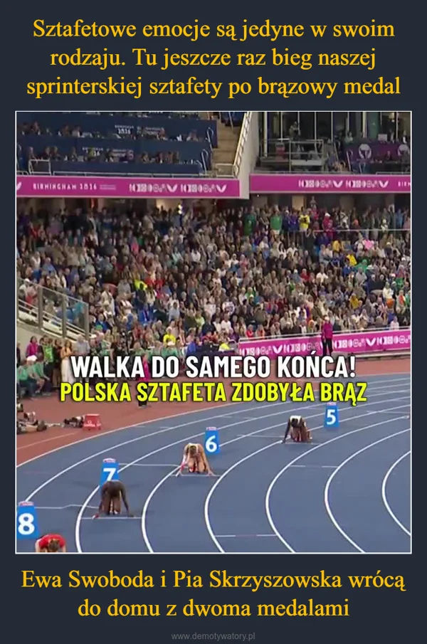 
    Sztafetowe emocje są jedyne w swoim rodzaju. Tu jeszcze raz bieg naszej sprinterskiej sztafety po brązowy medal Ewa Swoboda i Pia Skrzyszowska wrócą do domu z dwoma medalami