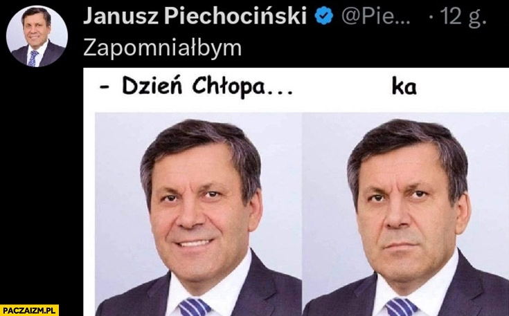 
    Janusz Piechociński dzień chłopa chłopaka mina reakcja