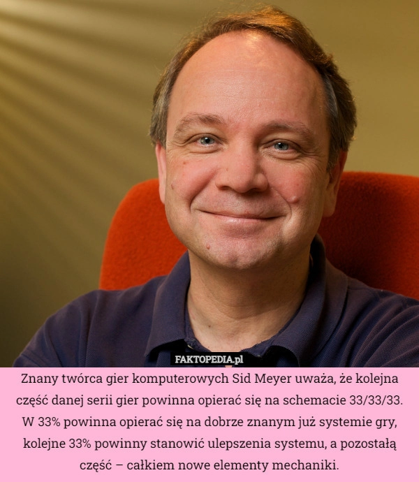 
    
			Znany twórca gier komputerowych Sid Meyer uważa, że kolejna część danej					