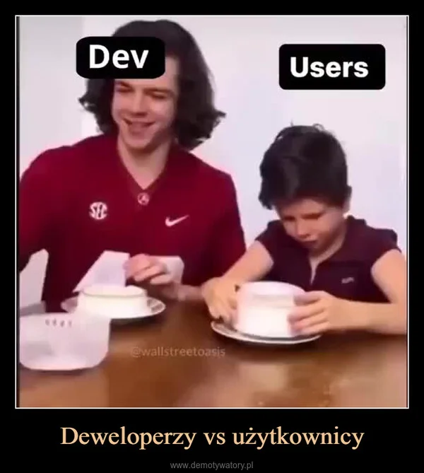 Deweloperzy vs użytkownicy