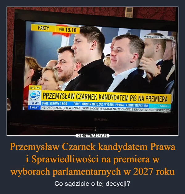 
    Przemysław Czarnek kandydatem Prawa i Sprawiedliwości na premiera w wyborach parlamentarnych w 2027 roku