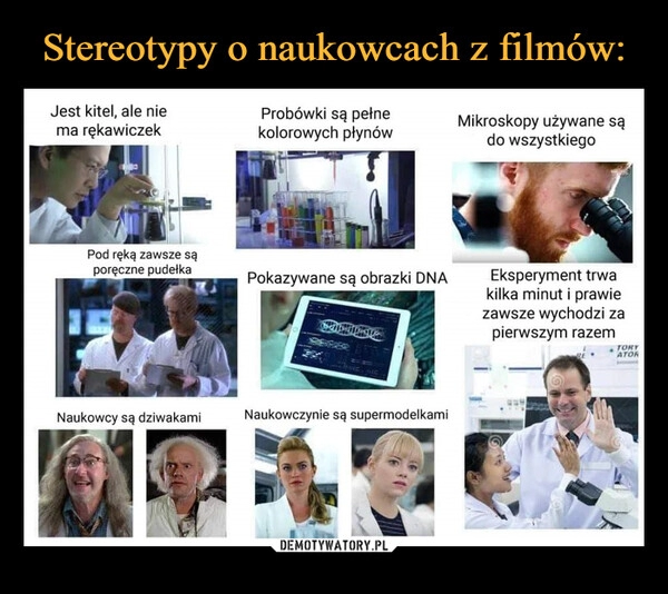 
    Stereotypy o naukowcach z filmów: