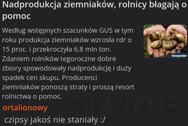
    Nadprodukcja ziemniaków