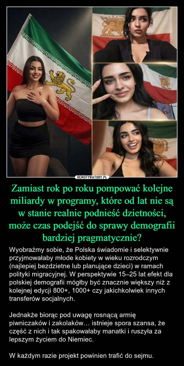 
    Zamiast rok po roku pompować kolejne miliardy w programy, które od lat nie są w stanie realnie podnieść dzietności, może czas podejść do sprawy demografii bardziej pragmatycznie?
