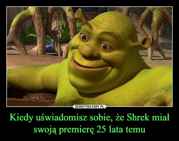 
    Kiedy uświadomisz sobie, że Shrek miał swoją premierę 25 lata temu