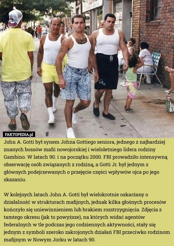 
    John A. Gotti był synem Johna Gottiego seniora, jednego z najbardziej znanych