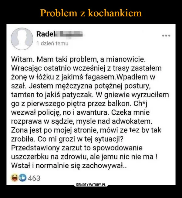 
    Problem z kochankiem