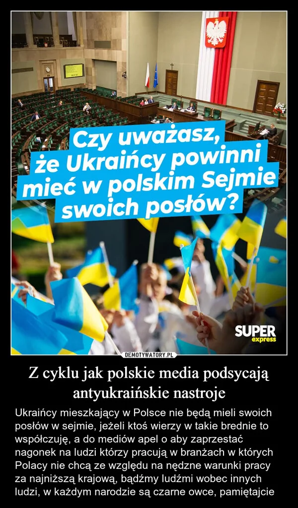 
    Z cyklu jak polskie media podsycają antyukraińskie nastroje