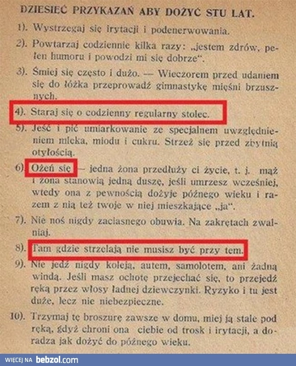 
    Dawny przepis na długowieczność