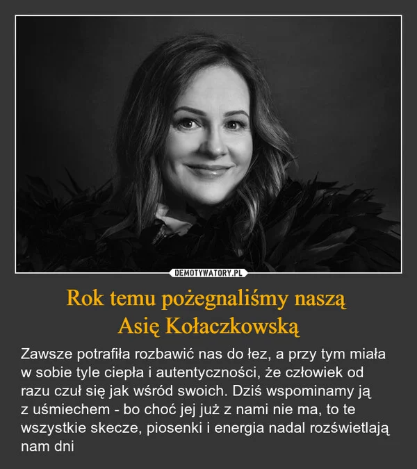 Rok temu pożegnaliśmy naszą Asię Kołaczkowską